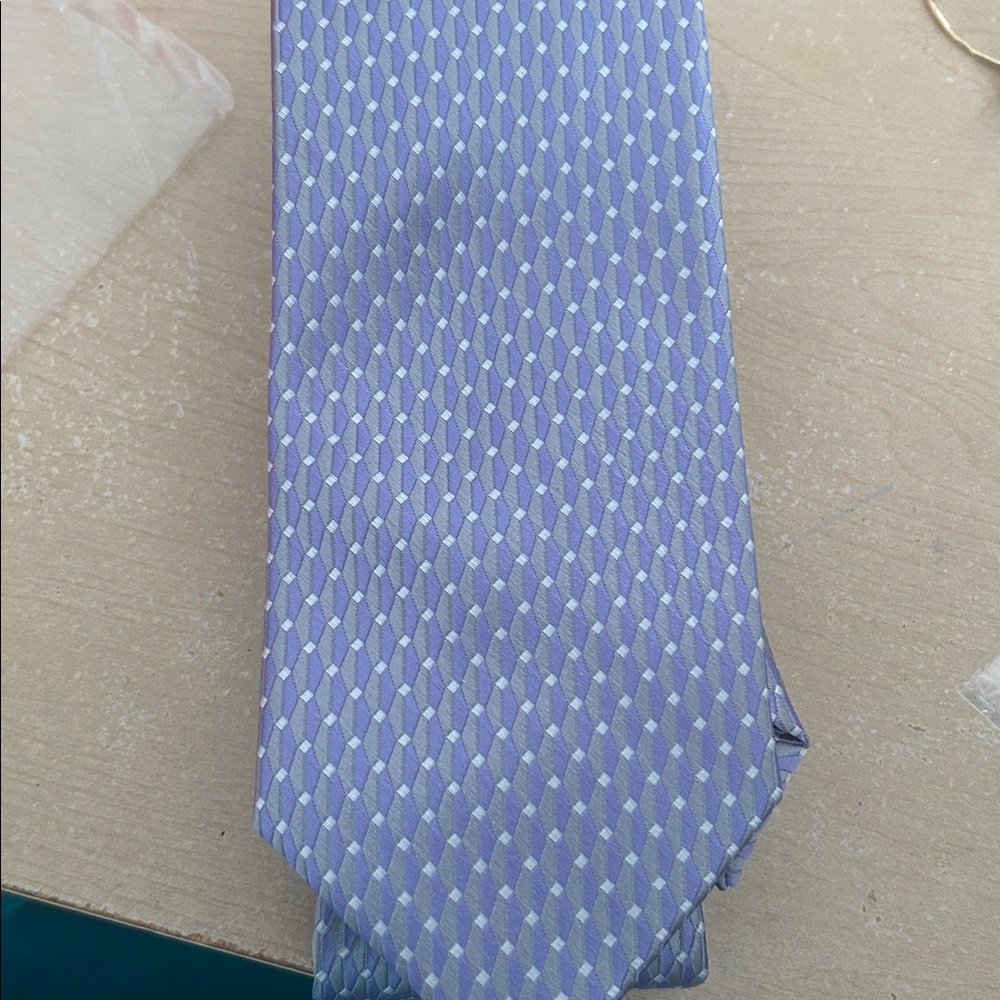 Lavender Patterned Tie: Perry Ellis